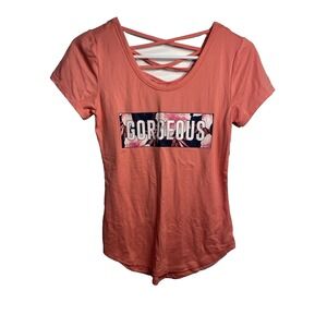 NOBO no boundaries juniors shirt size small 3 5 short sleeve gorgeous pink